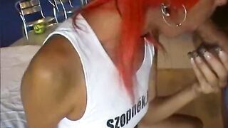 Piros hajú magyar picsa cidázik