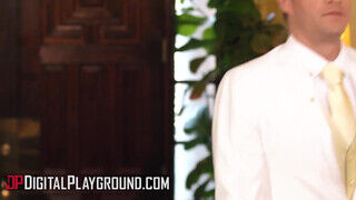 DigitalPlayground - Bridgette B és Aubree Valentine édeshármasban kufirconlak