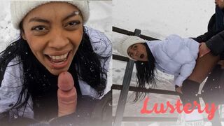 Sofi Vega havas dugás a hóban – forró latina porno