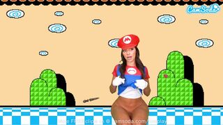Sisi Rose gigászi fenekű cosplayje super mario makerben buxa squirt órással