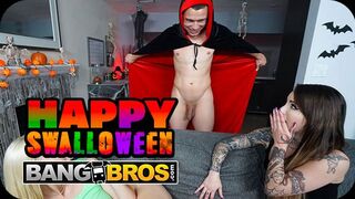 Bang Bros Network bemutatja: Vad Halloween szexparti dupla csinos csajjal